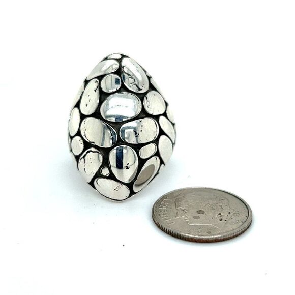 John Hardy Estate Ladies Kali Pebble Marquise Dome Ring Size 6 Silver JH10 - Picture 4 of 13